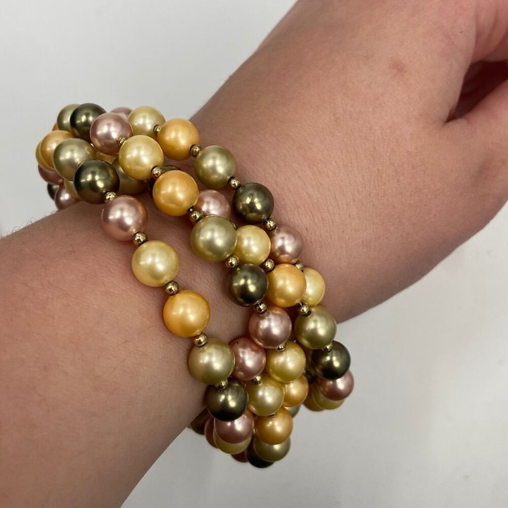 Vintage Memory wire faux pearl bracelet/ necklace